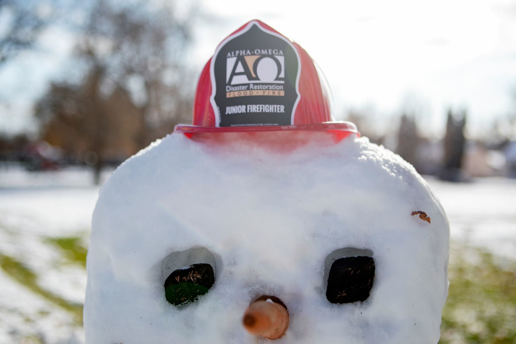 Fire station snowman
